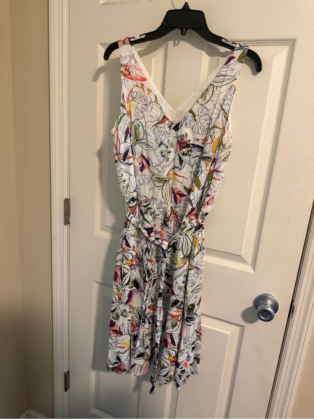 a new day White Floral Midi Dress with Multicolor Print